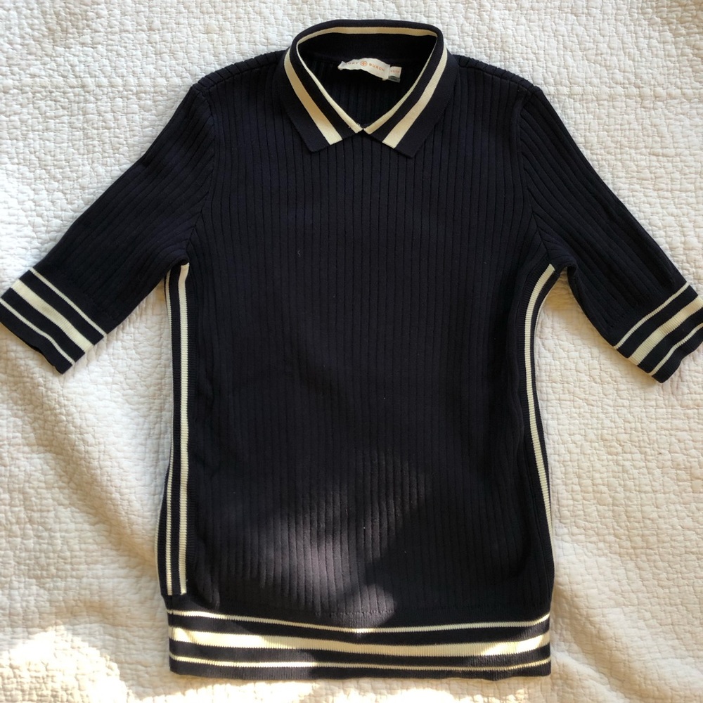 Tory Burch navy cotton sweater.